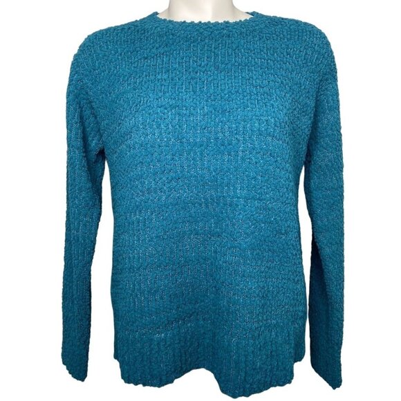 Style & Co‎ Teddy Sweater Top Women's SMALL Teal Super-Soft Relaxed-Fit NEW - Picture 1 of 9